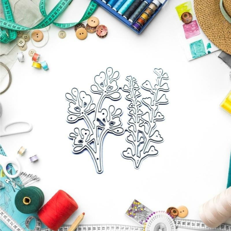 Flower Heart Leaves Plants Metal Cutting Dies DIY Card Making Embossing Stencil