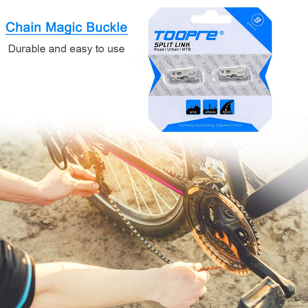 TOOPRE 2 Pairs Bicycle Chain Link Connector MTB Bike Master Links (9S)