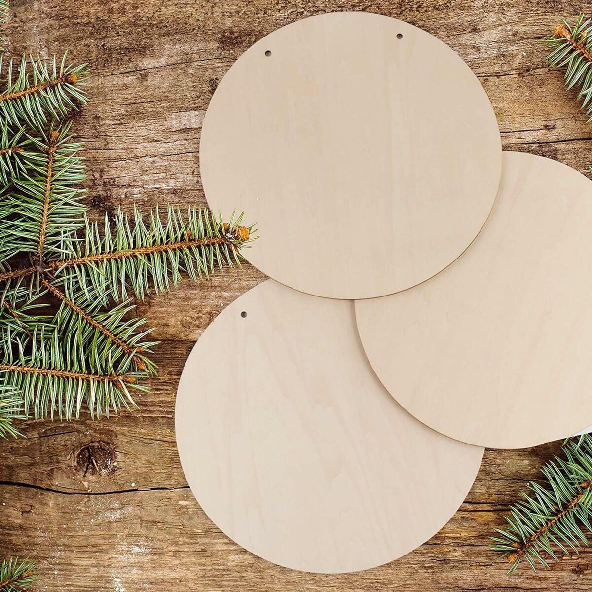 5Pcs Unfinished Wooden Pieces Wooden Cutouts for DIY  Art Crafts
