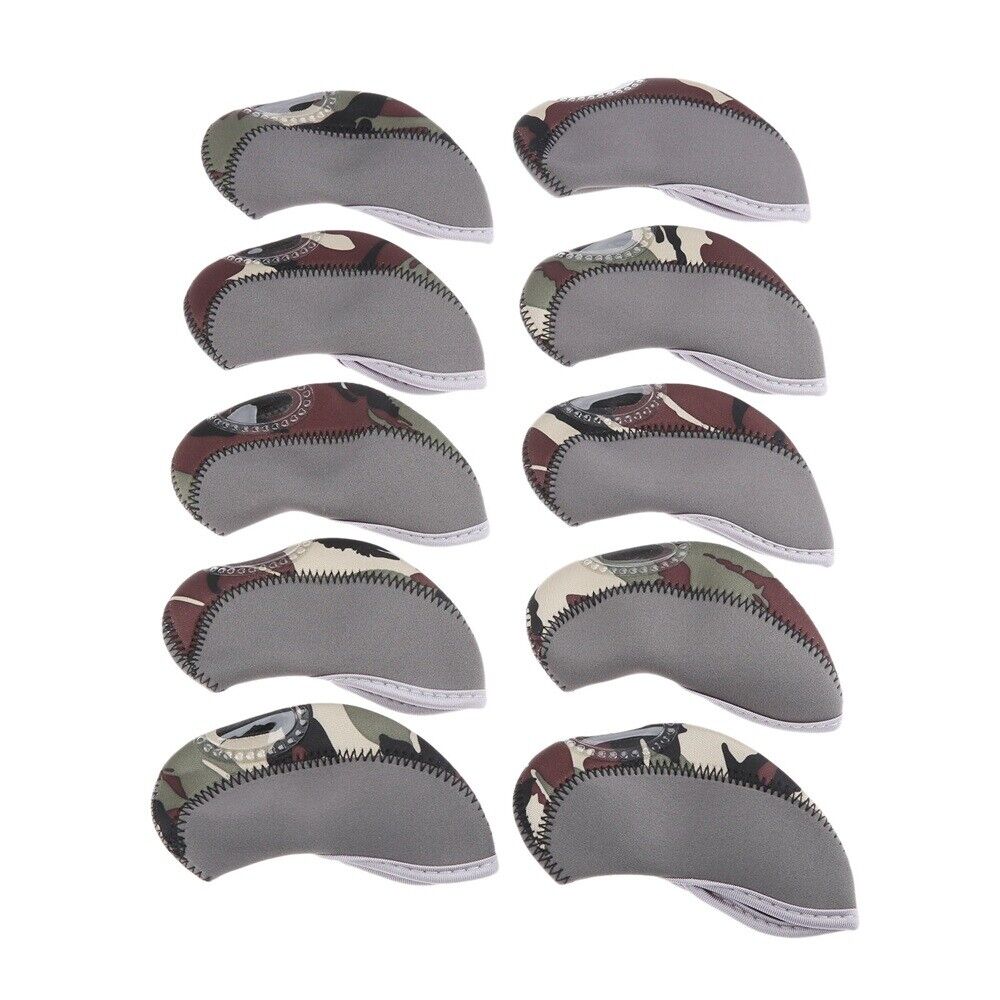 10pcs/Set Neoprene Golf Club Iron Headcovers Head Cover Protect Case Golfer Gift