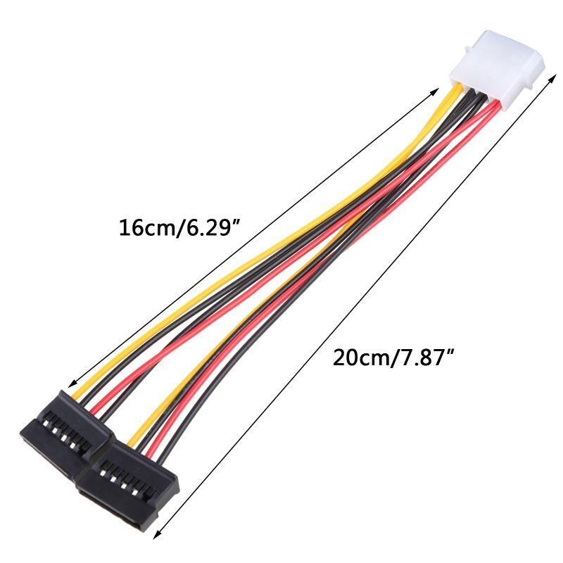4 Pin IDE Molex to 2 Serial Sata Hard Drive Power Supply 4P Sata Extension Cable