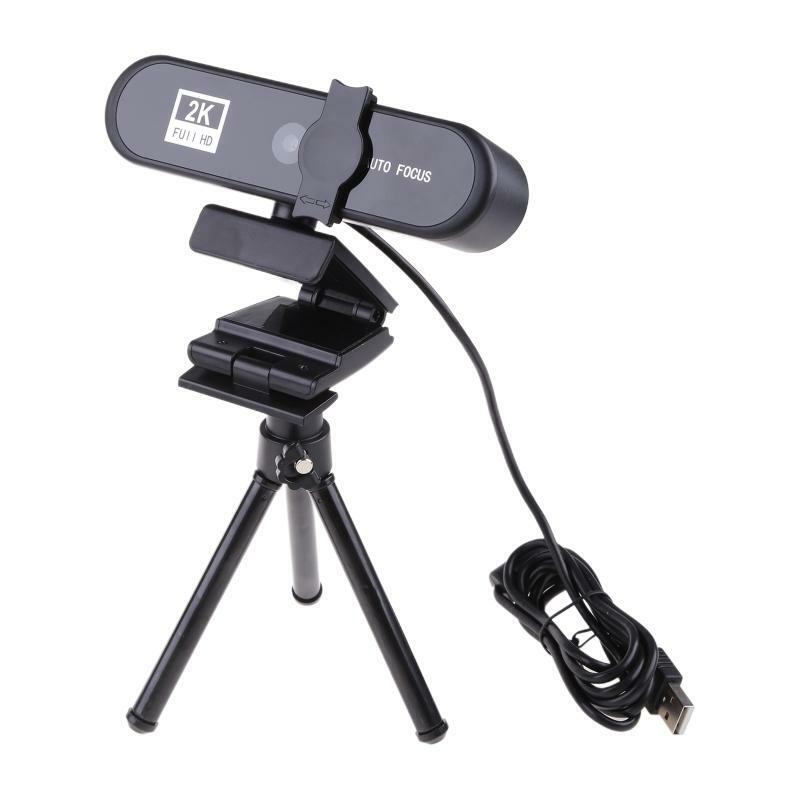 2K Webcam Auto Focus Lens With Microphone Privacy Cover Full 1080P Web Camera