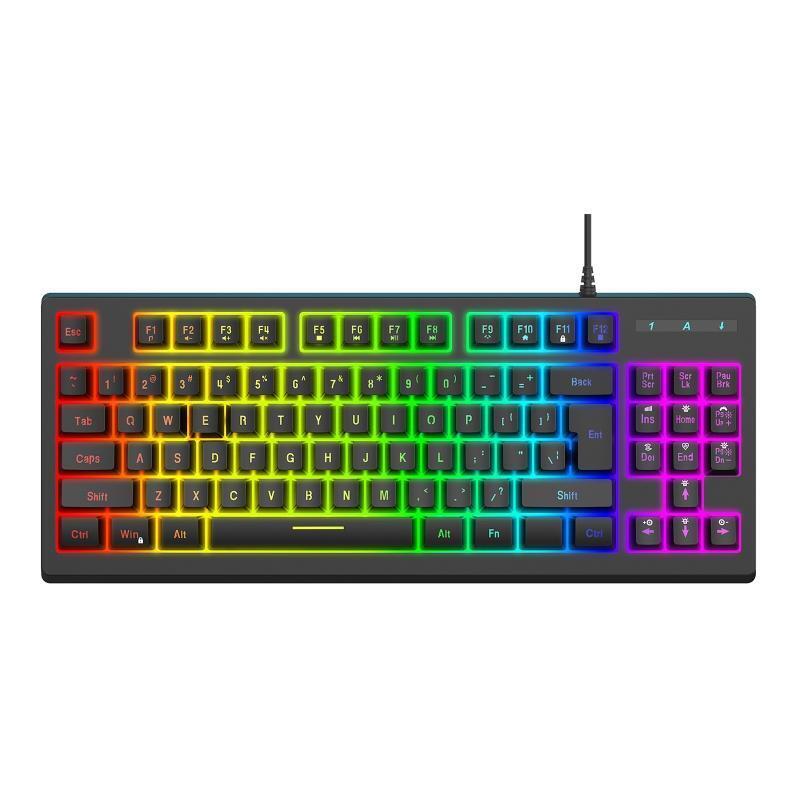 Y-200 Wired Gaming Keyboard 87 Keys Mechanical Shaft RGB Backlits No Conflicting