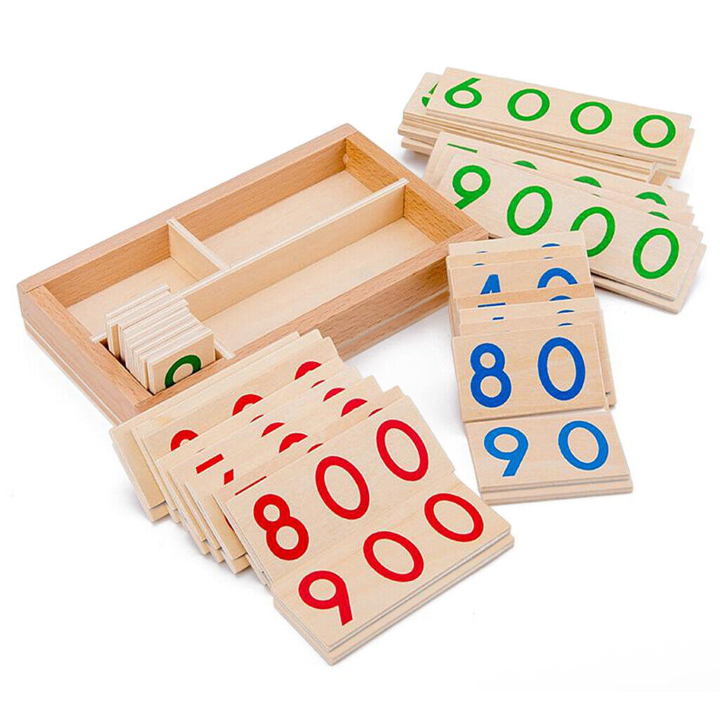 Wooden Number Card Pre-school Counting Motor Skill Montessori