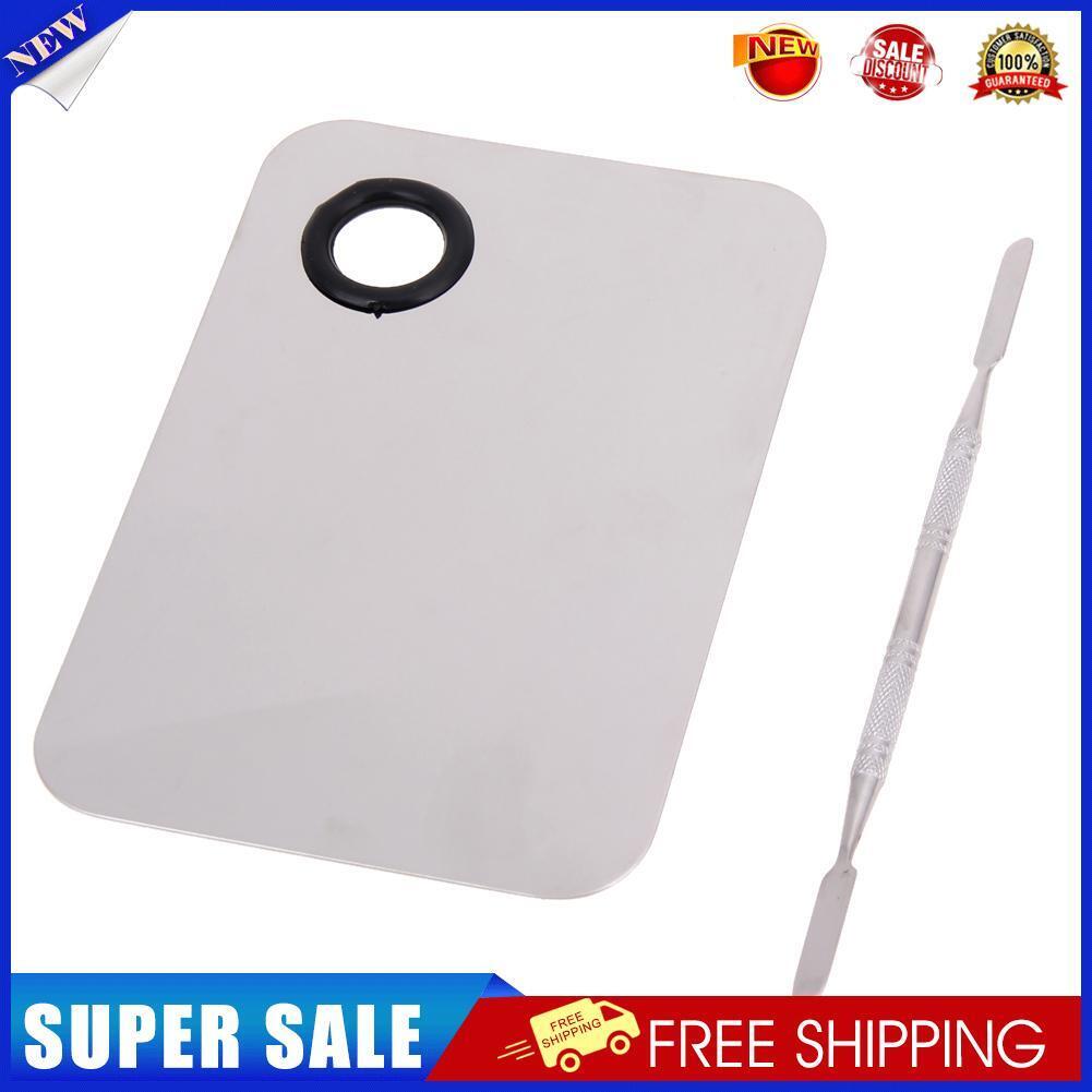 Stainless Steel Makeup Mixer Nail Art Polish Foundation Mixing Plate