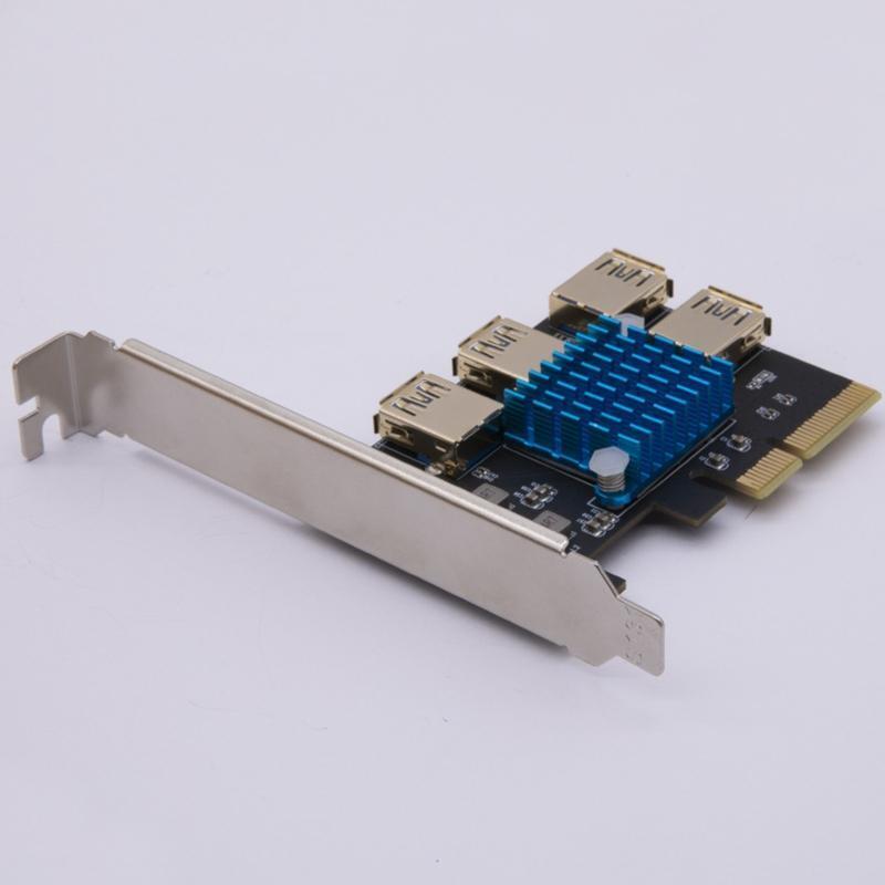PCI-E 4X to 1X  Adapter Board Extension Card PCI-E 1 to 4 USB 3.0 Adapter Card