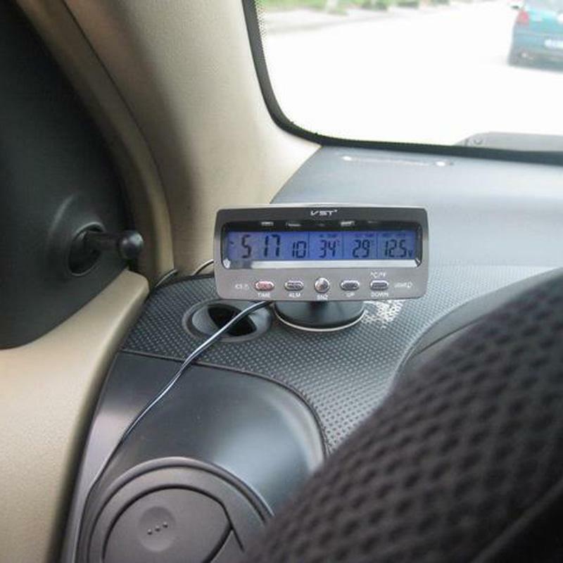 Multi-functional VST7045V Car Thermometer Clock Voltmeter Temperature Calendar