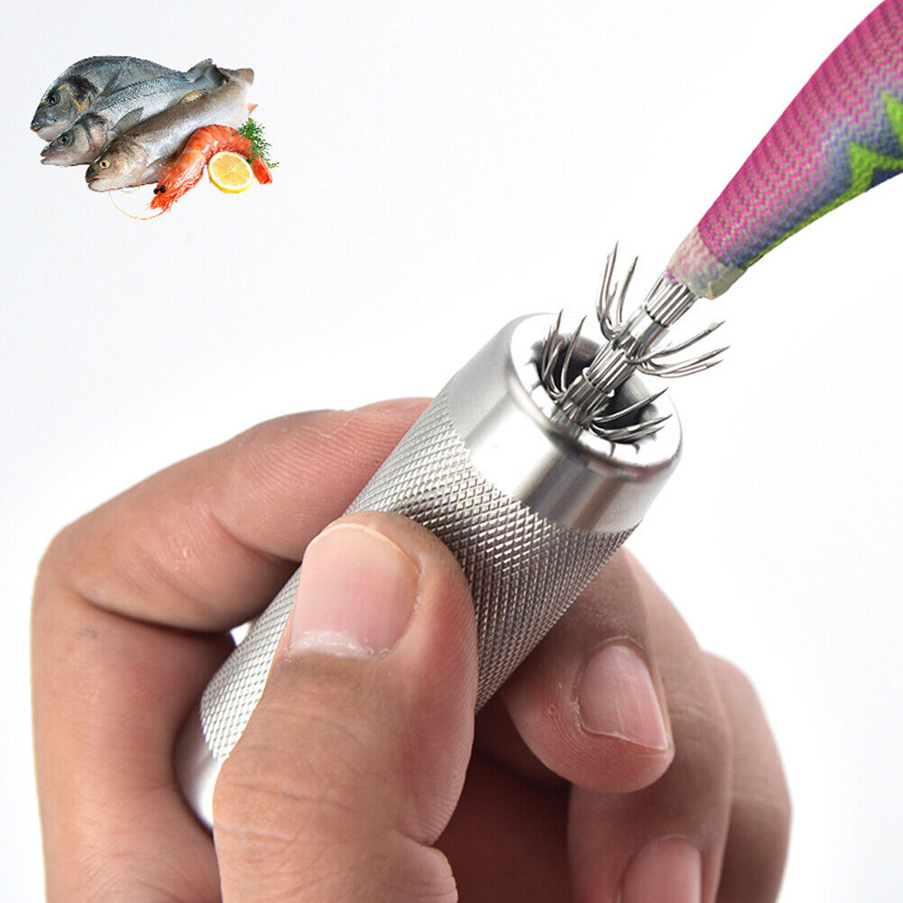 Stainless Steel Squid Hook Corrector Recover Fishing Bait Jig Octopus Hooks