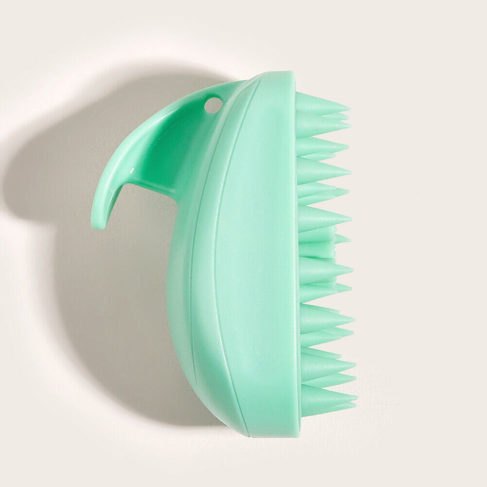 Silicone Head Body Scalp Massage Brush Hair Washing Clean Combs (Green)