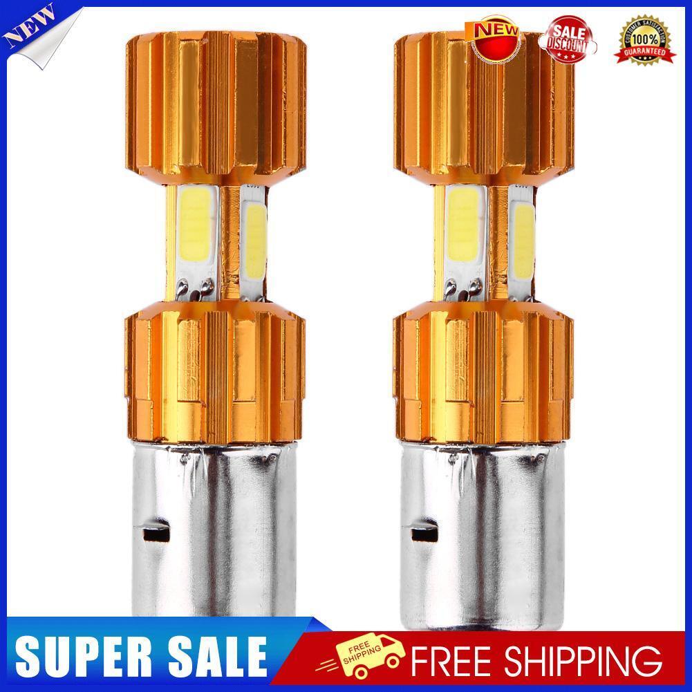 1 Pair DC 12V H6 BA20D 30W COB Motorcycle Motorbike LED Headlight Bulbs