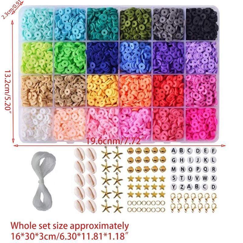 5400Pcs 24 Colors Polymer Clay Loose Beads for DIY Costume Jewelry