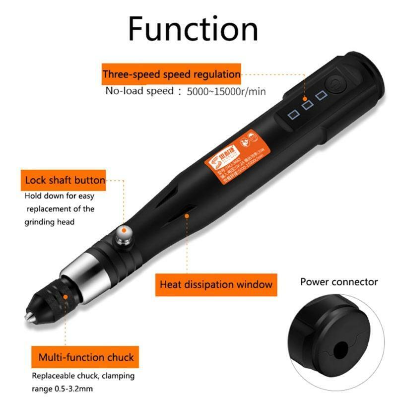 Portable Drill Rotary Tool Kit USB Charging Electric Engraving Pen for Polishing