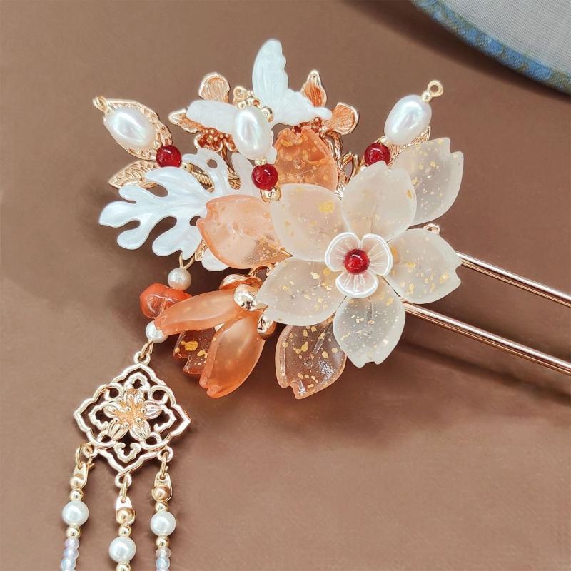 Classic Hair Fork Tassel Charm Elegant Hairpin Woman Dainty Hanfu Hairwear Craft