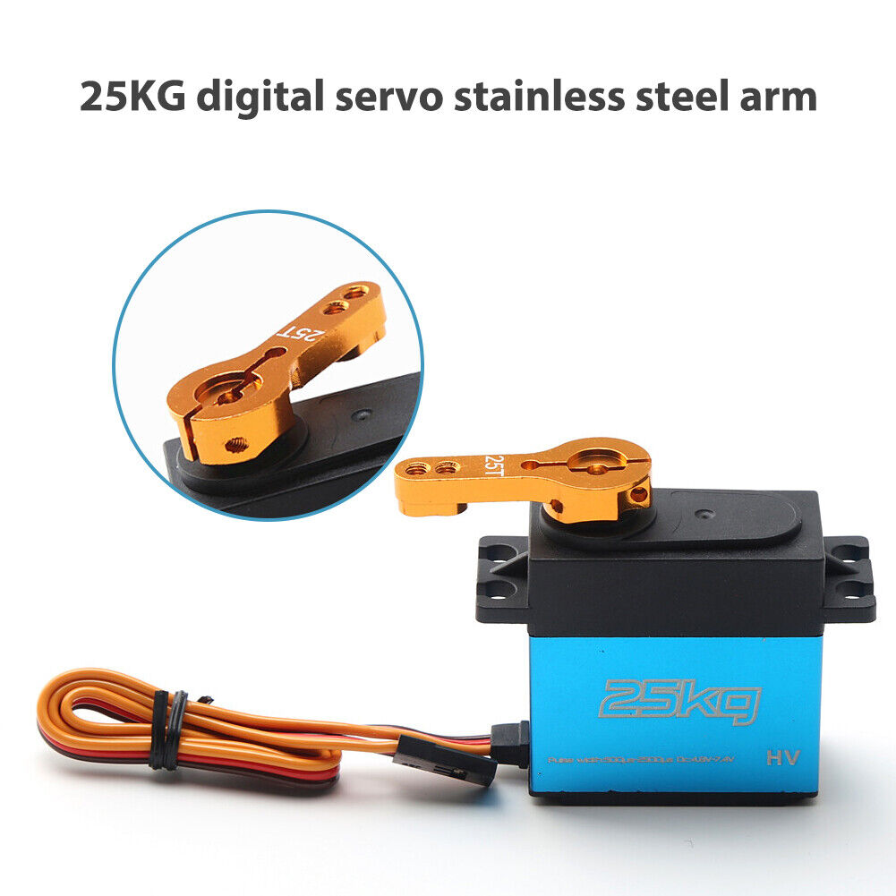 25kg Digital Servo 180 Degree Stainless Steel Gear Servo Waterproof Arms