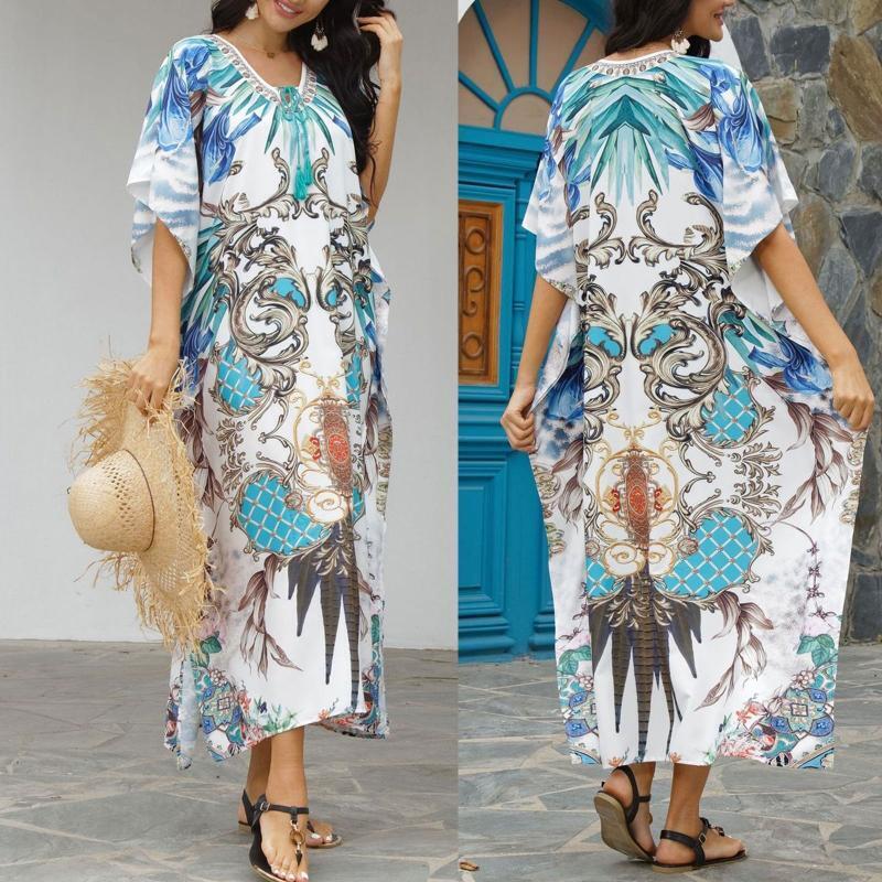 Novelty Pattern Women Sun-proof Dress for Summer Beach Bikini Anti-UV Cover