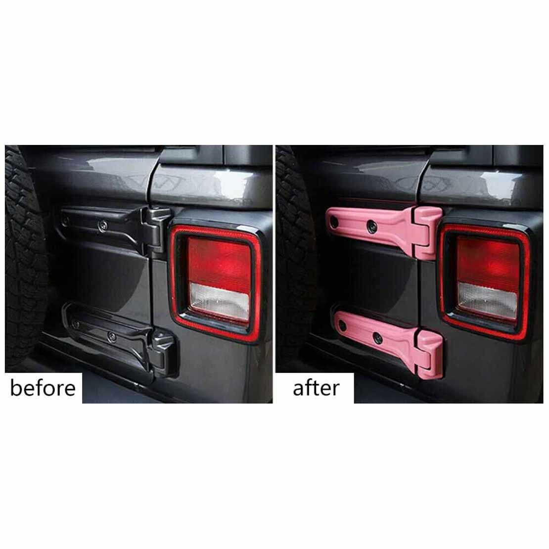 Pink Rear Tailgate Hinge Cover Trim Garnish Fit For 18-2021 Jeep Wrangler JL