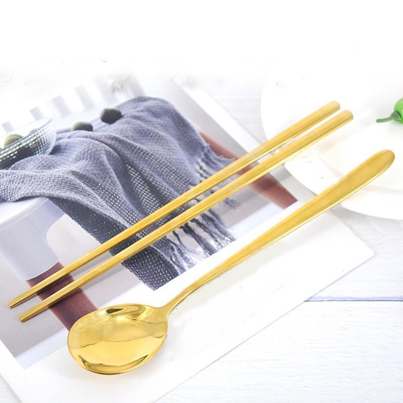 Travel Cutlery Portable Cutlery Set Stainless Steel Chopstick Spoon for Dinner
