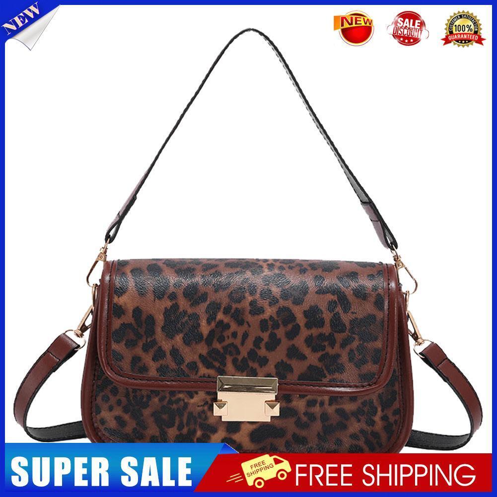 Fashion Leopard Print Crossbody Bag Women PU Leather Shoulder Bags (Brown)