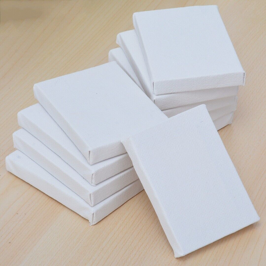 10pcs Blank White Mini Small Stretched Artist Canvas Acrylic Oil Paint