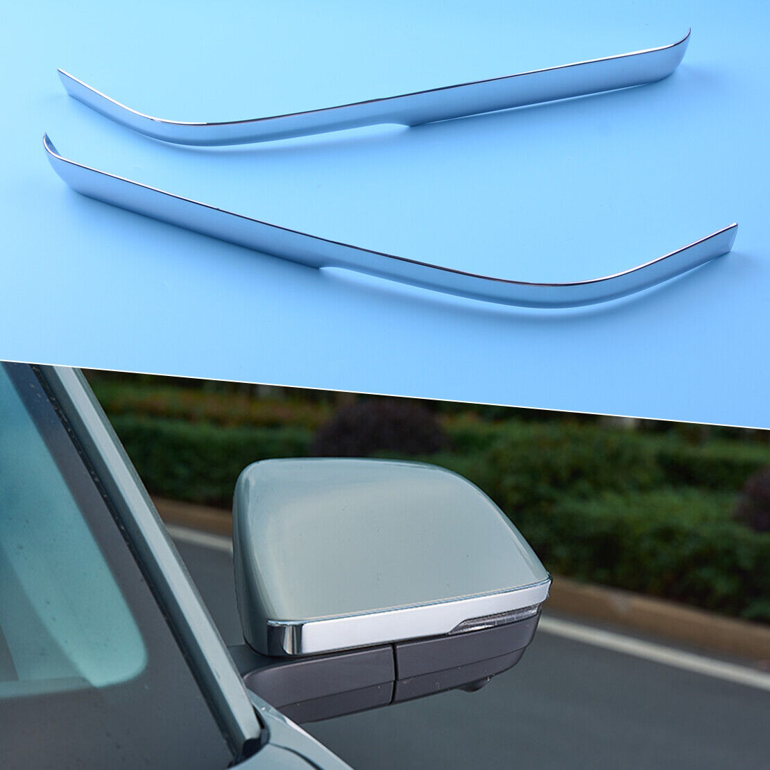 2x Chrome Rearview Mirror Stripe Cover Trim fit for Volkswagen VW Atlas 17-18 Li