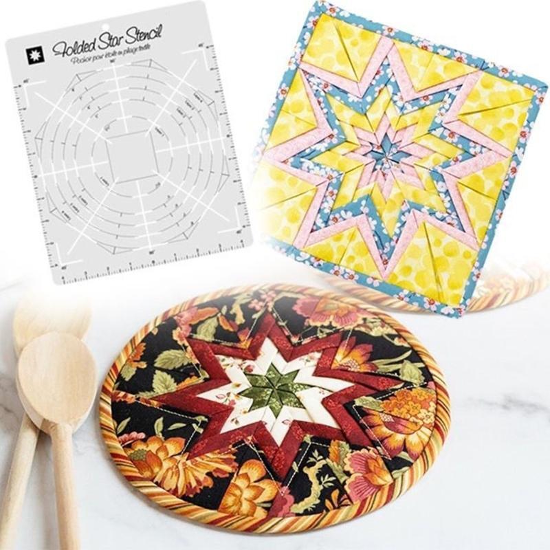 Patchwork PET Stencil Folded Star Hot Pad Accurate Scales Anti-scratch Flexible