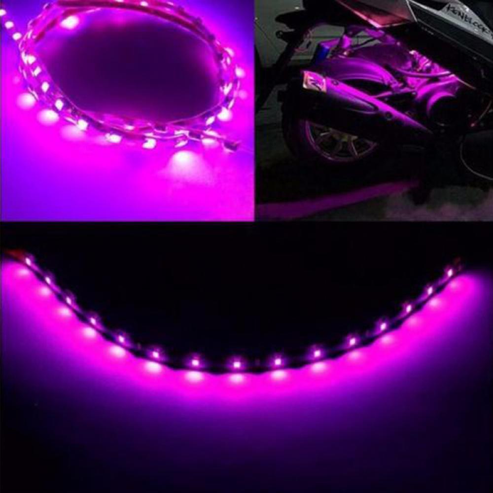 New Flexible Waterproof 30cm 15 LED SMD   DC 12V Car LED Light Strips Purple