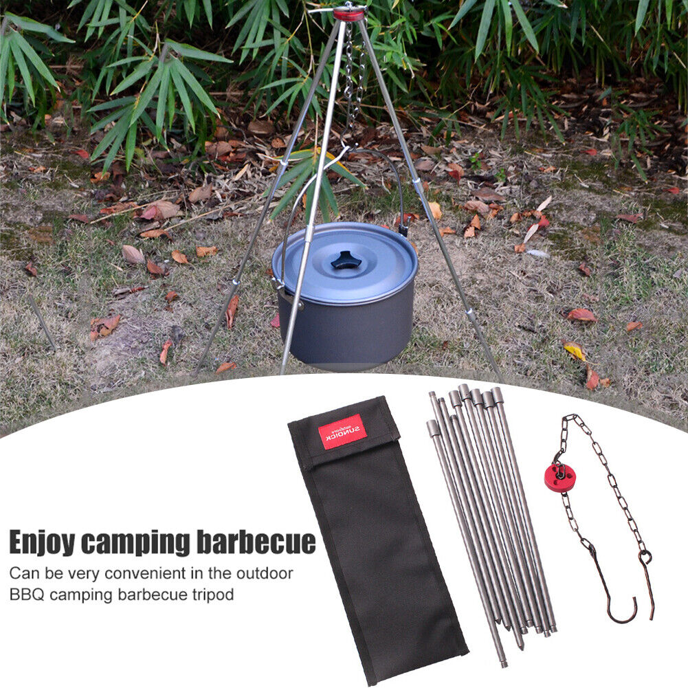 Picnic Cooking Pot Rack Hook Holder Outdoor Camping Stove Campfire Tripod