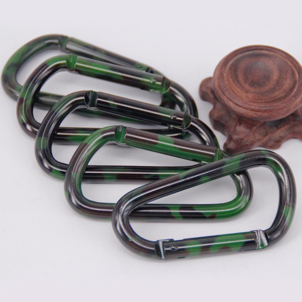 Aluminum Alloy Carabiner Clip Snap Hook Keyring D Shaped for Camping Outdoor