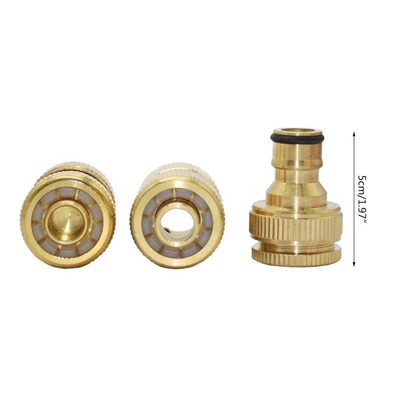 3Pcs Garden Hose Quick Connectors 1/2 in Brass Fittings Male Female Value Pack