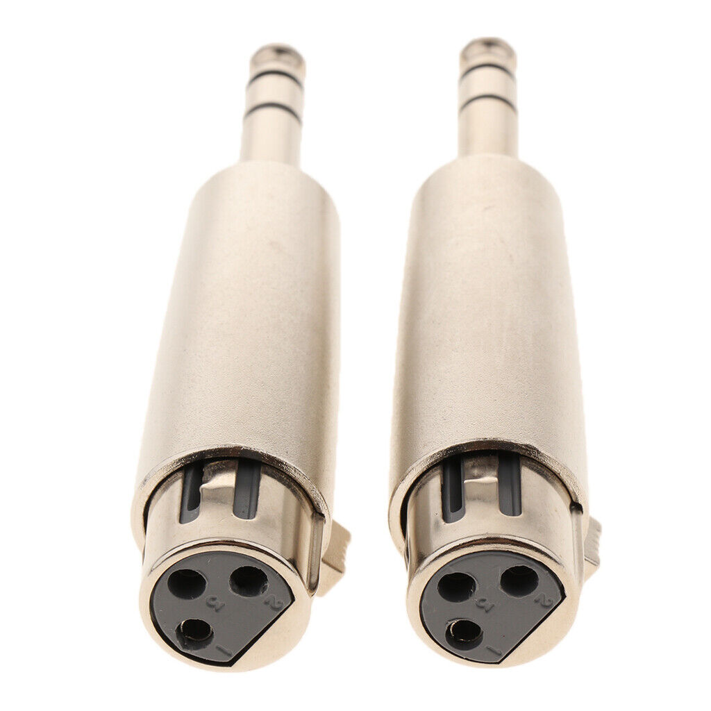 Premium 2 Pieces 6.35mm Mono Male Jack To 3 Pin XLR Female Audio Connector