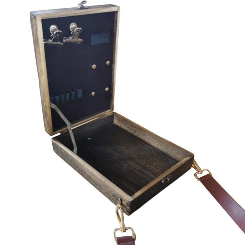 Portable Sketch Bag Wooden Shoulder Box for Anyone That Loves Writing Painting