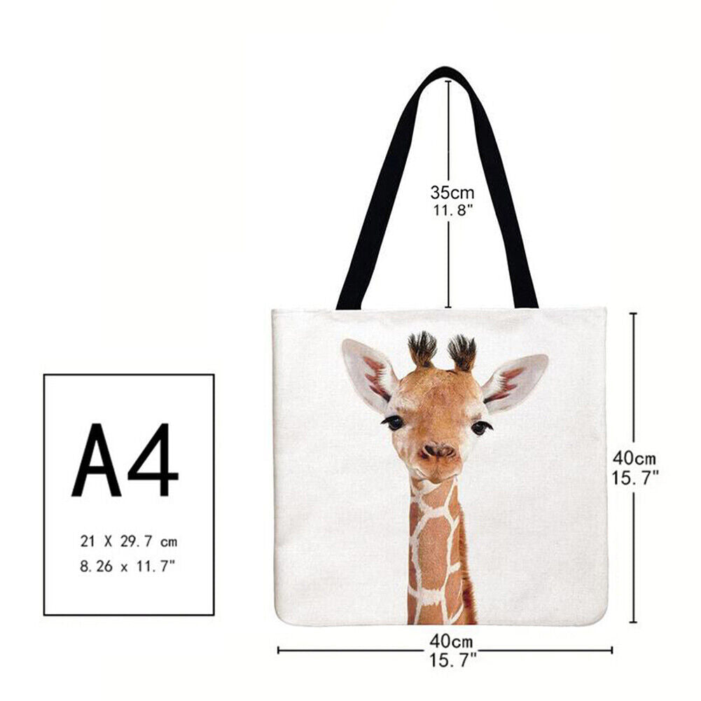 Fawn Printed Shoulder Shopping Bag Casual Large Tote Handbag (40*40cm)