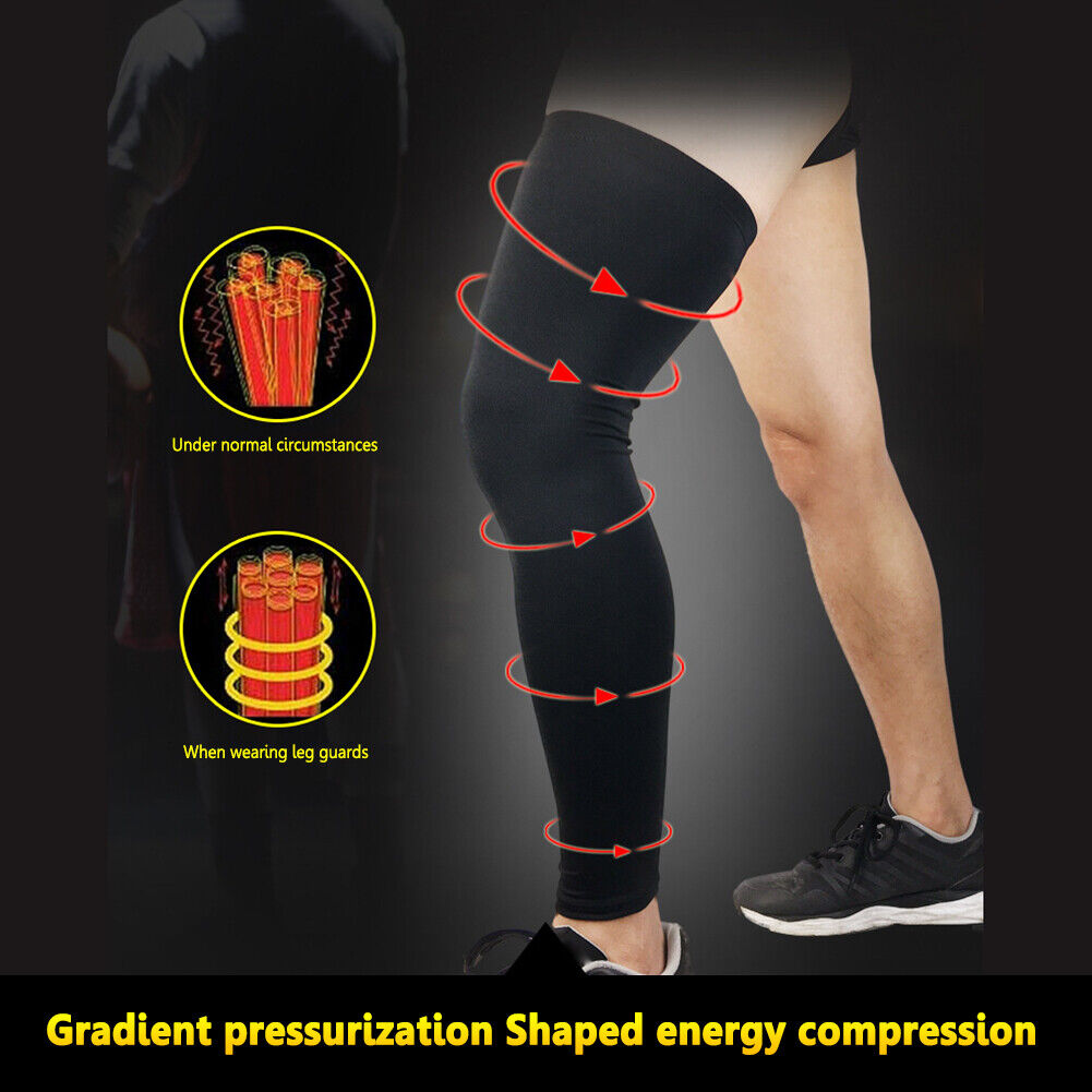 1 Pair Breathable Knee Guard Cover Men Women Calf Compression Socks (XXL)