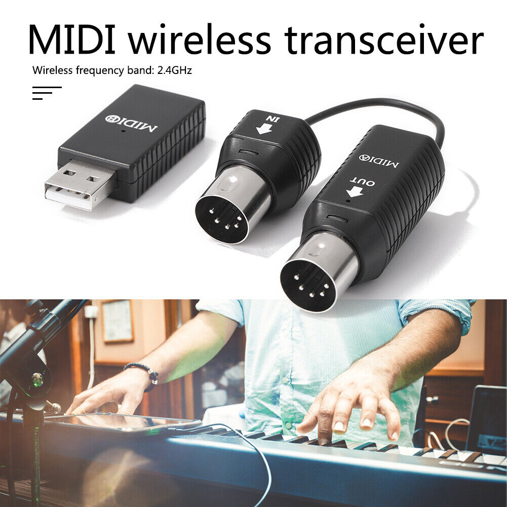 2.4G MIDI Wireless Guitar System Audio Receiver Transmitter for Electric