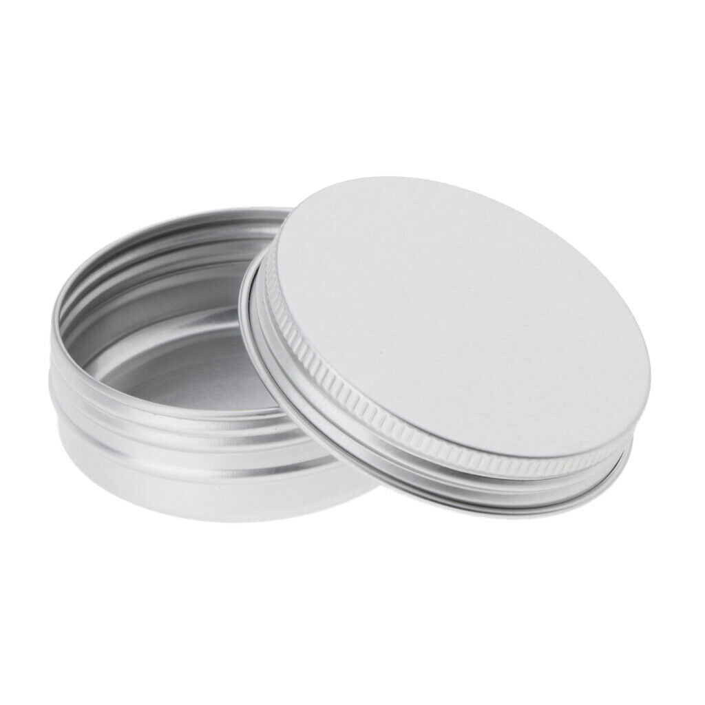 10 Empty Aluminum Tins Cans with Screw Lids Box Container Jar Top Round 40g