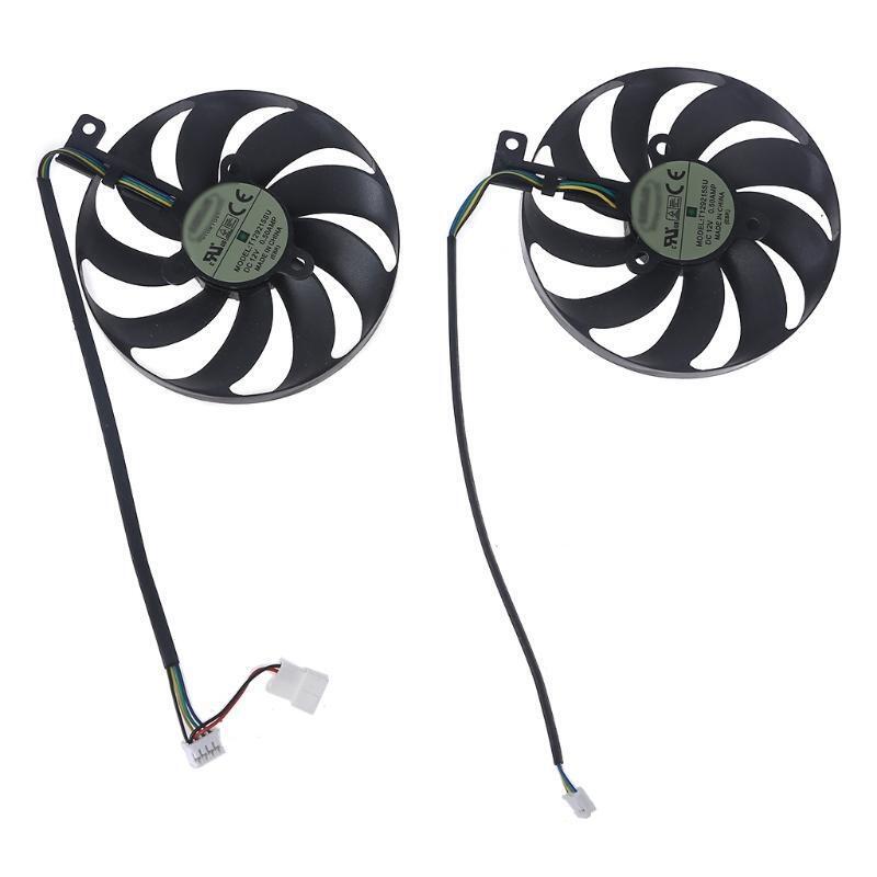 2PCS 88mm GTX1660 DUAL T129215SU 4Pin 12V 0.5A VGA Fan Graphics Card Cooling Fan