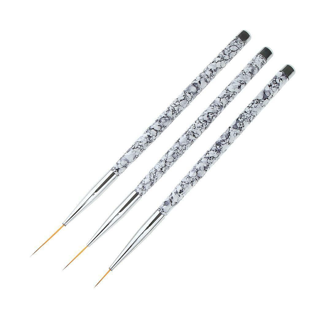 3PCS Nail Art Liner Brushes UV Gel Painting Nail Design Brush Pen 11/15/20mm