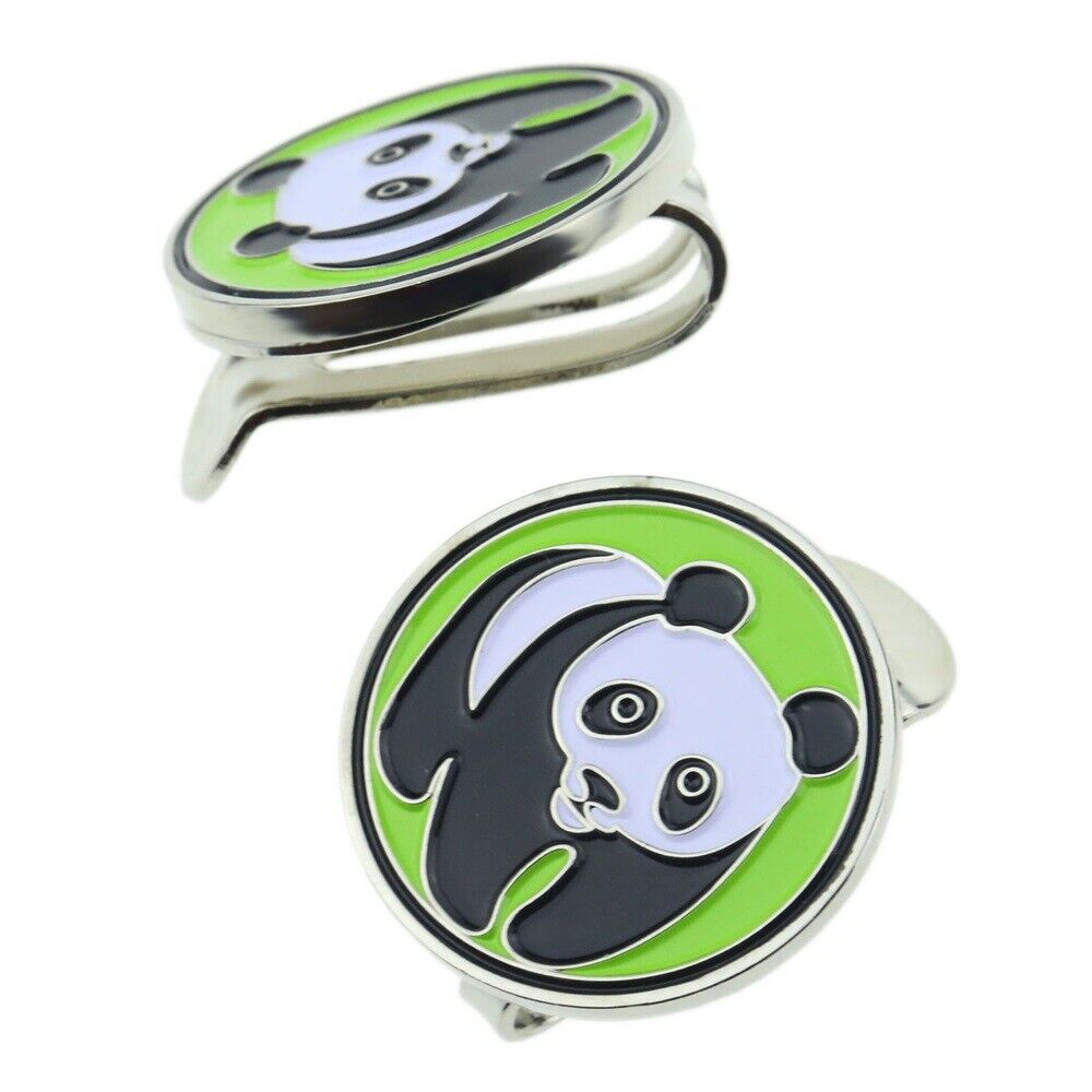 Cute Stylish Green Pande Pattern Design Hat Clip & Magnetic Golf Ball Marker