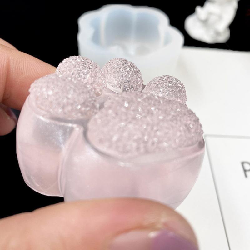 Flash Diamond Cat Paws Silicone Mold Pendant Handmade Mold for Jewelry Gift