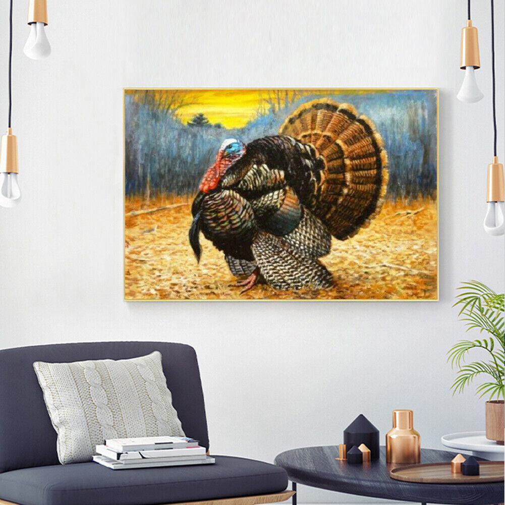 5D DIY Turkeys Full Round Drill Diamond Painting Kit Art Rhinestone Picture