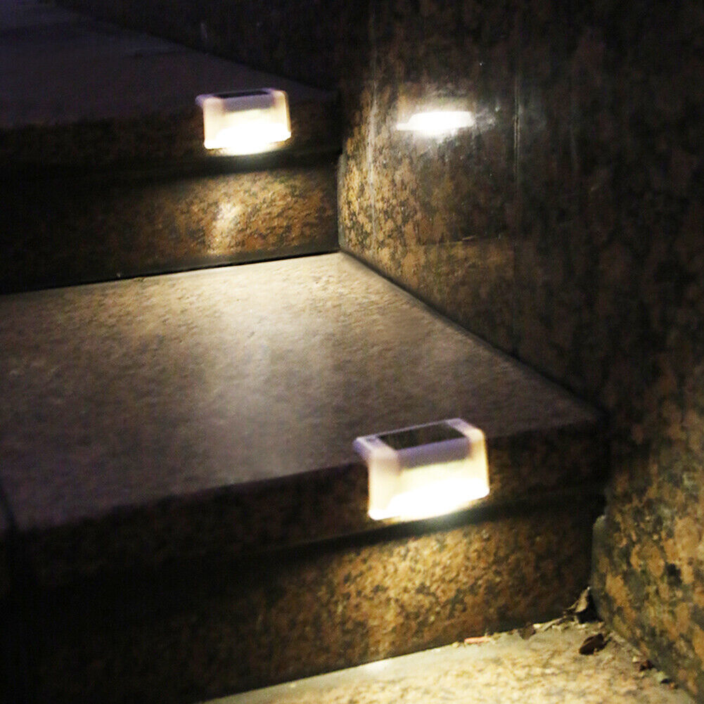 8pcs LED Solar Path Stair Fence Lamp Outdoor Waterproof Step Deck Light (D)