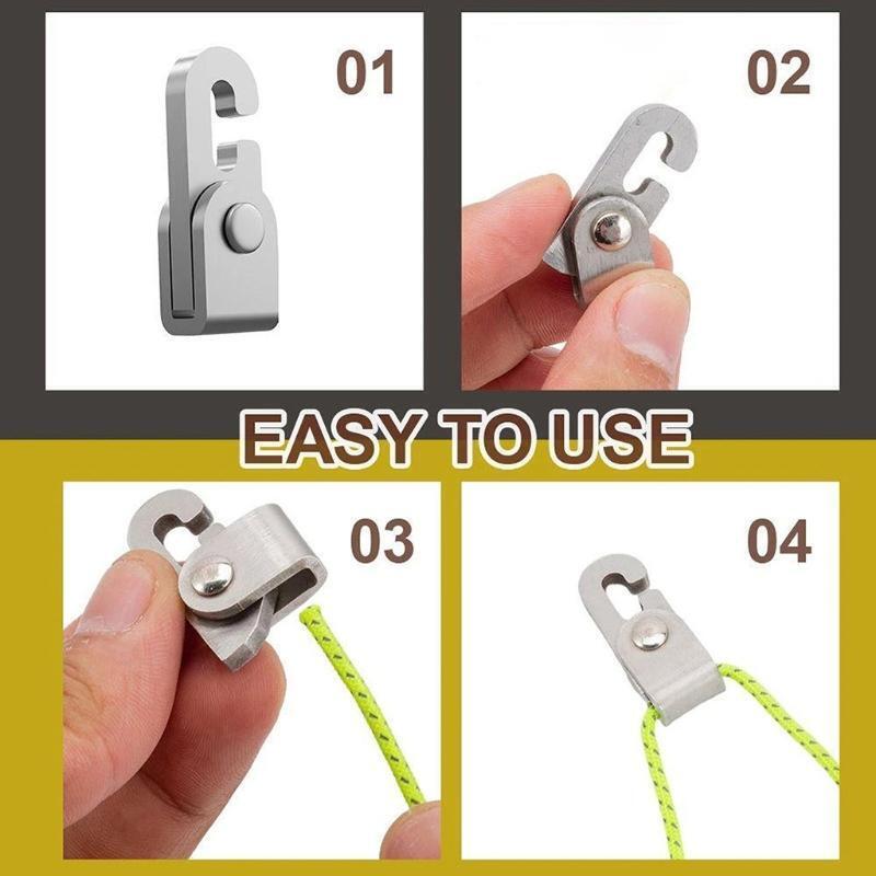 Durable Lock Hook Camping Tent Hooks Automatic Lock Hook Self-Locking Hooks