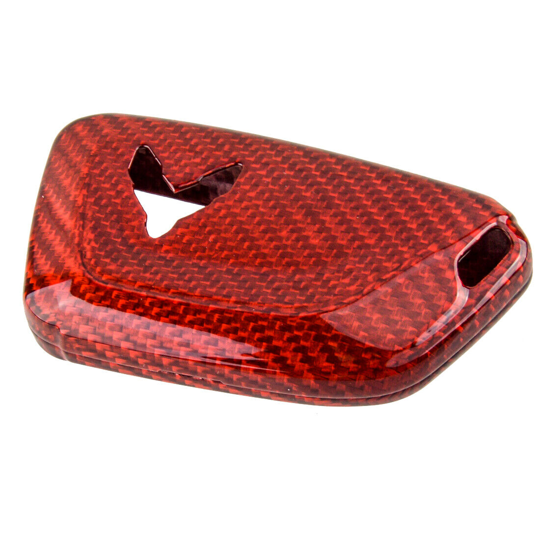 Carbon Fiber Red Fob Key Cover Case Fit for Chevrolet Corvette C8 Coupe 2021