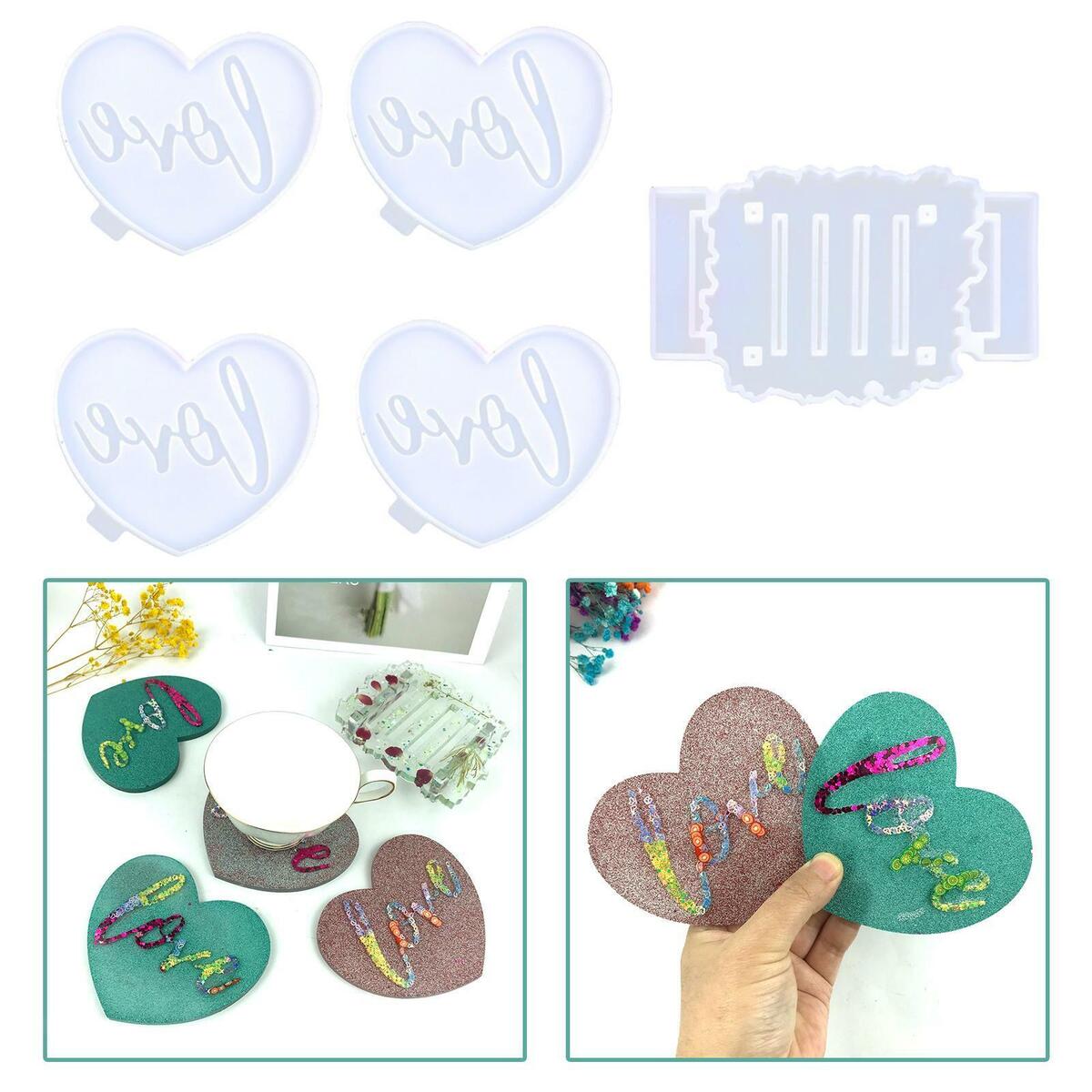 Epoxy  Coaster Decorative Creative Handmade Ornaments Crafts Heart
