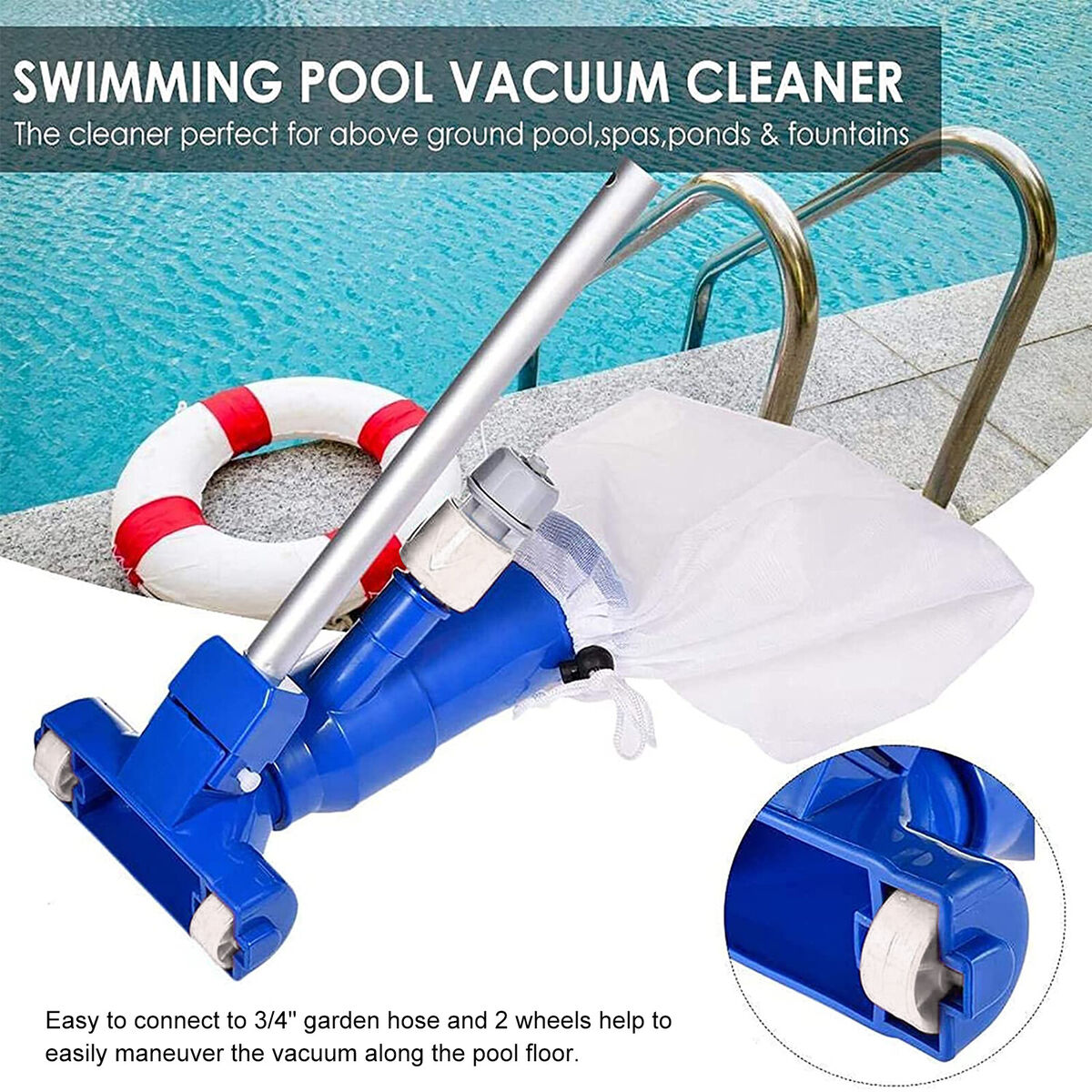 Pool Fountain Vacuum Jet Cleaner for Above Ground Pool SPA Pond Tub