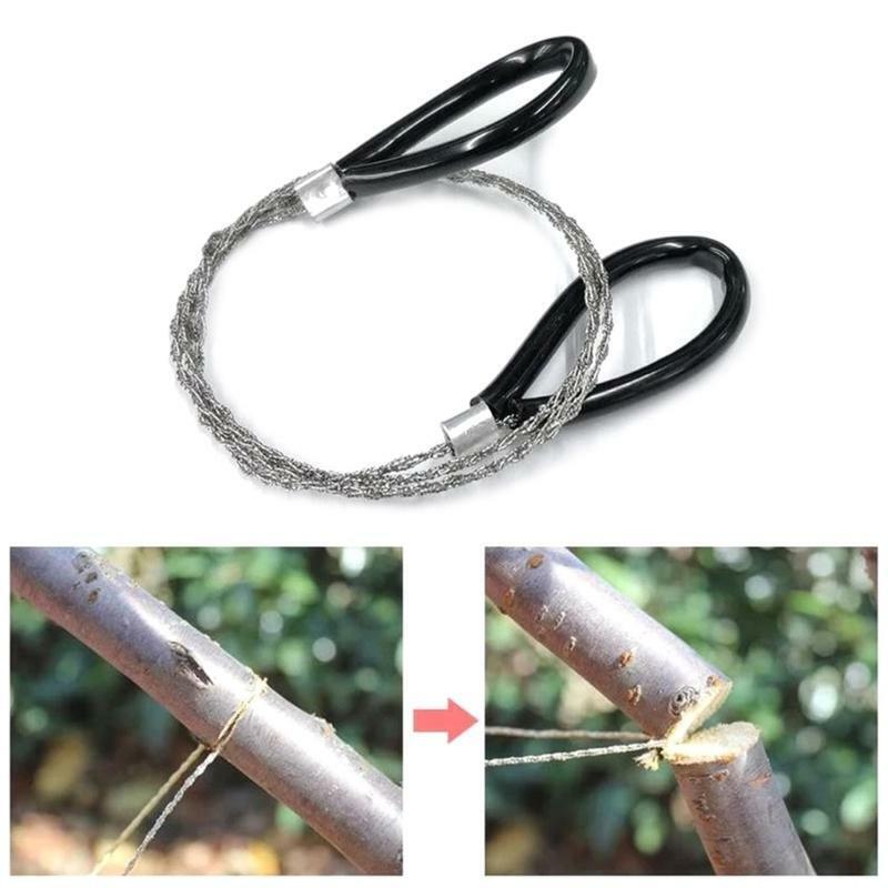 28 In/ 72cm Wire Saw Rope Chain Saw Emergent Survival Camp Hike Outdoor Hunt