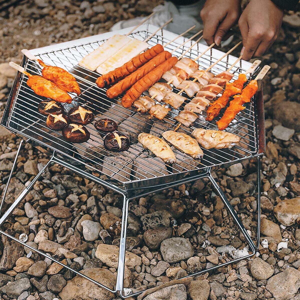 Camping  Pit Stainless Steel pit Stove for BBQ Travel Barbecue
