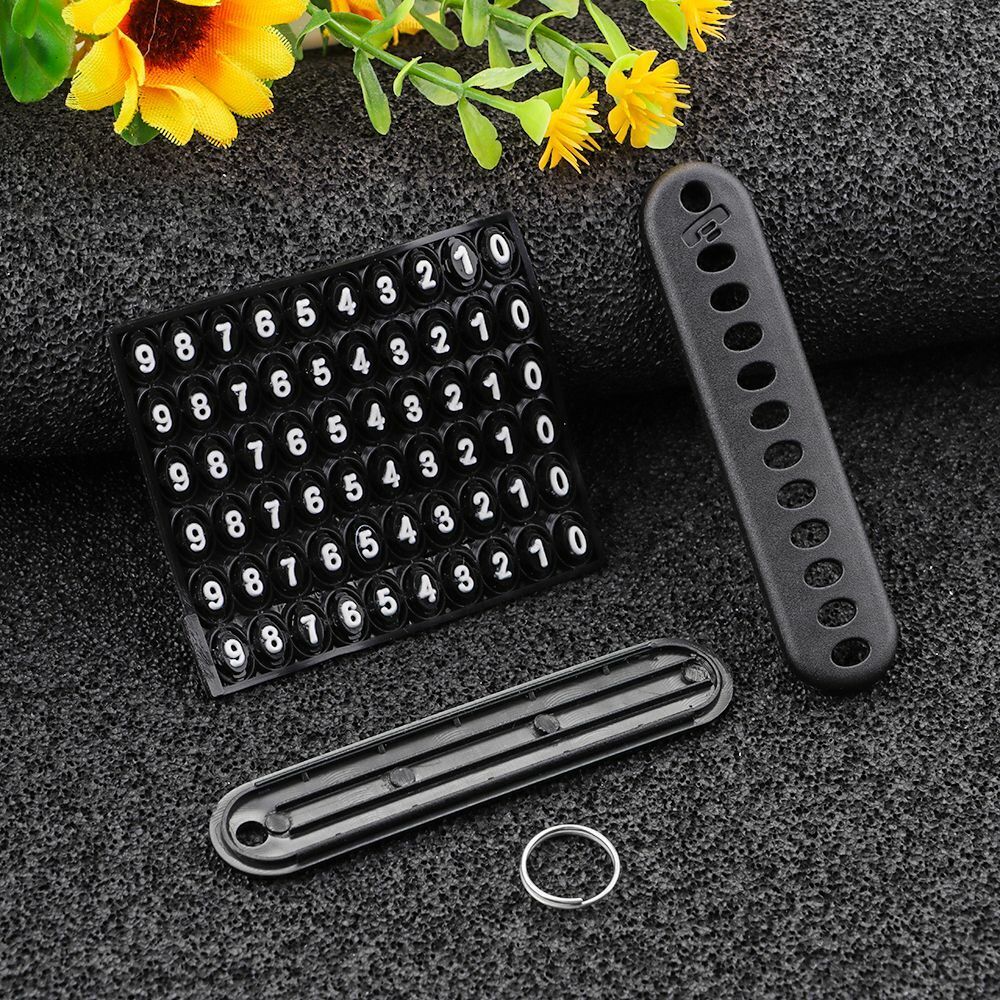 Creative with Phone Number Plate Key Chain Pendant DIY Anti-lost Keychain Car