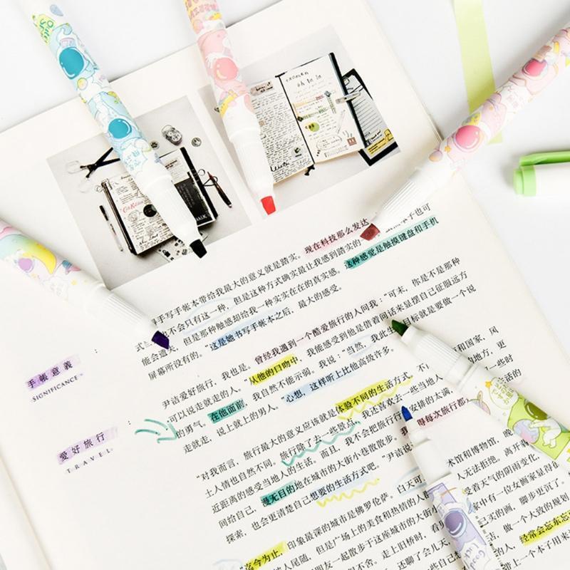 Wenxi Double Ended Highlighter Markers Plastic Pen Set for Students Taking Note