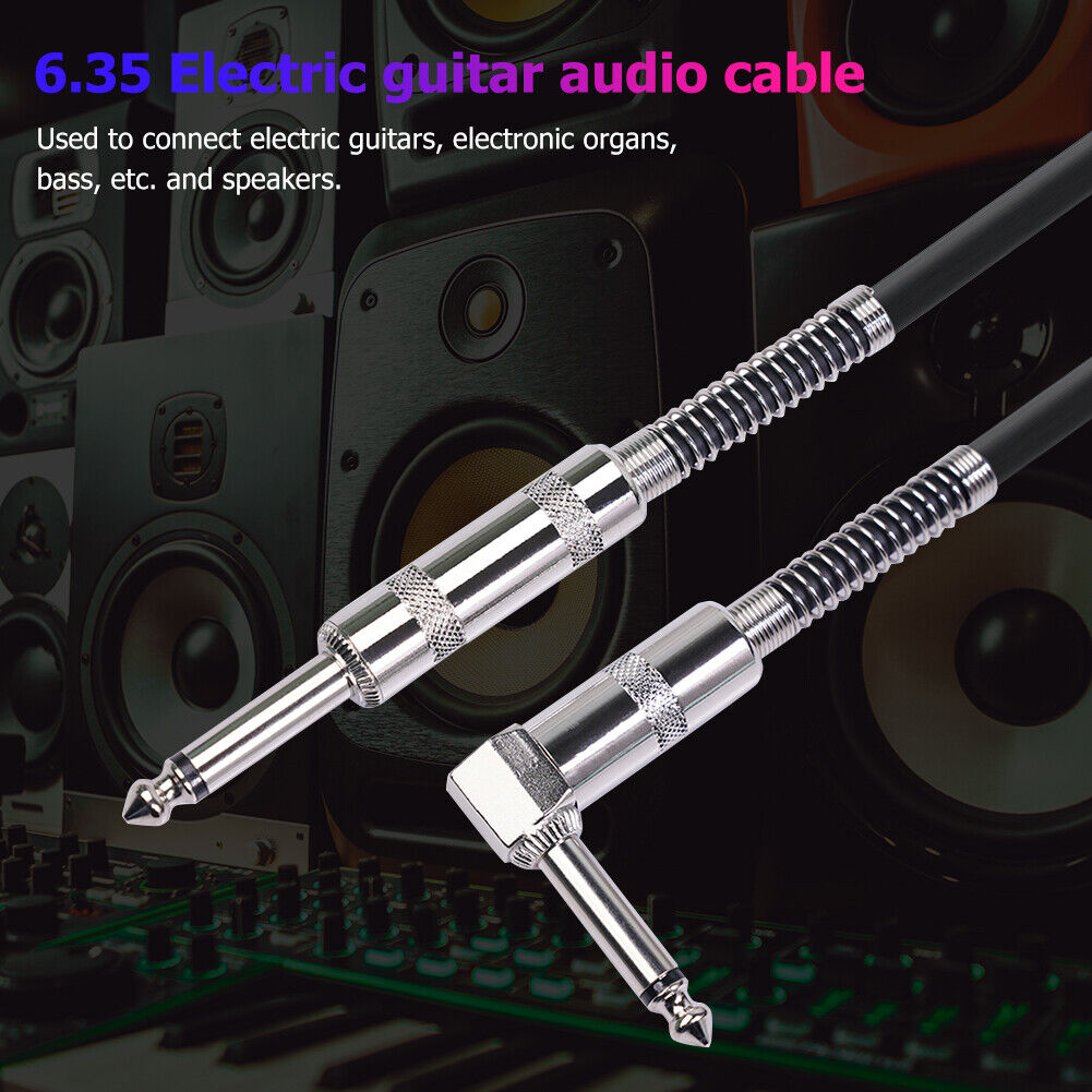 6.5mm Jack Guitar Cable Straight Male to Right Angle Male Audio Wire (10m)